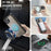 AUTSPACE For iPhone 15 Case  A13 Vintage Leather Back Cover with Magnetic Detachable Card Bag - Grey - 3