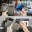 AUTSPACE For iPhone 15 Case  A13 Vintage Leather Back Cover with Magnetic Detachable Card Bag - Grey - 4