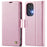 AUTSPACE For Samsung Galaxy A52 5G Case  A11 RFID Blocking Retro Leather Cell Phone Wallet Cover - Pink - 1