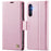 AUTSPACE For Samsung Galaxy A35 5G Case  A11 RFID Blocking Retro Leather Cell Phone Wallet Cover - Pink - 1