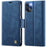 AUTSPACE For iPhone 11 Pro Max Case  A11 RFID Blocking Retro Leather Cell Phone Wallet Cover - Blue - 1
