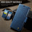 AUTSPACE For iPhone 11 Pro Max Case  A11 RFID Blocking Retro Leather Cell Phone Wallet Cover - Blue - 3