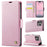 AUTSPACE For iPhone 14 Pro Max Case  A11 RFID Blocking Retro Leather Cell Phone Wallet Cover - Pink - 2
