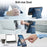AUTSPACE For iPhone 16 Plus Case  A12 Leather Phone Case with Detachable Card Bag - Blue - 6
