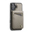 AUTSPACE For iPhone 16 Case  A12 Leather Phone Case with Detachable Card Bag - Grey - 2