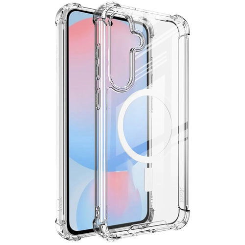 IMAK For Samsung Galaxy S25 Clear Magnetic Case Shockproof PC TPU Phone Cover - 1