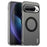 IMAK For Google Pixel 9 Pro  /  Pixel 9 Magnetic Case Candy Color Anti Drop TPU + PET Back Cover - Black - 1
