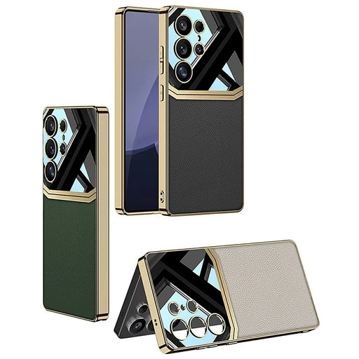 GKK For Samsung Galaxy S25 Ultra Case Electroplated TPU PC PU Phone Back Cover - Black - 2