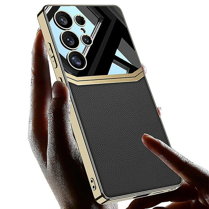GKK For Samsung Galaxy S25 Ultra Case Electroplated TPU PC PU Phone Back Cover - Black - 4
