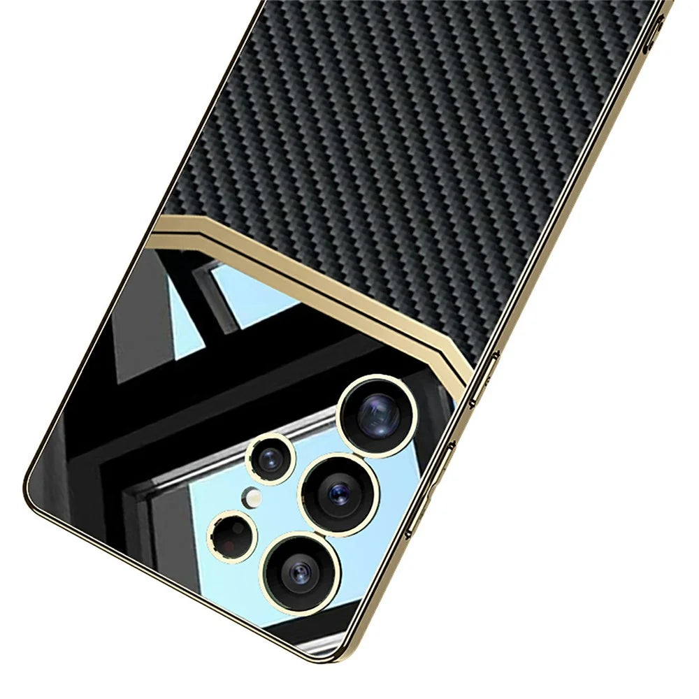GKK For Samsung Galaxy S25 Ultra Case Electroplated TPU PC PU Phone Back Cover - Black - 5