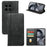 For OnePlus Ace 5 5G / Ace 5 Pro 5G Case Hidden Magnetic Closure Calf Texture Leather Phone Cover - Black - 1