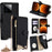 For Realme GT 7 Pro 5G Leather Case Wallet Stand Cover Irregular Tail Style with Chain Strap - Black - 1