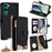 For vivo Y300 5G Leather Case Wallet Stand Cover Irregular Tail Style with Chain Strap - Black - 1