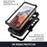 R-JUST For Samsung Galaxy S25 Case PC + Silicone + Metal Kickstand Phone Cover with Tempered Glass Film - Black - 6