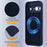 For Google Pixel 9 Magnetic Case Liquid Silicone Phone Cover with Lanyard - Dark Blue - 7