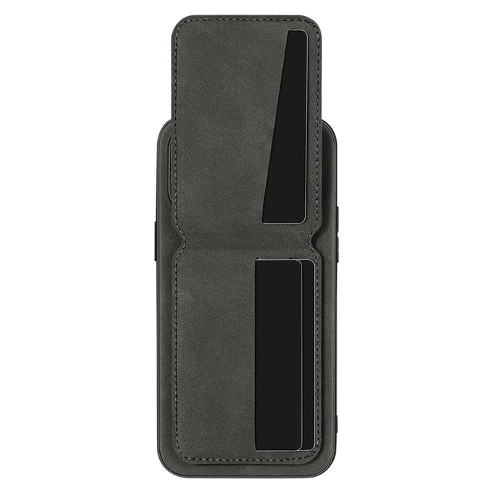 For Samsung Galaxy A35 5G Case Card Holder Kickstand Anti Drop PC + TPU + PU Leather Back Cover - Black - 2