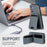 For Samsung Galaxy S25+ Case Card Holder Kickstand Anti Drop PC + TPU + PU Leather Back Cover - Black - 4