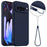 For Google Pixel 9 Pro Magnetic Case Liquid Silicone Phone Cover with Lanyard - Dark Blue - 1