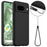 For Google Pixel 8 Magnetic Case Liquid Silicone Phone Cover with Lanyard - Black - 1