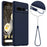 For Google Pixel 7 Pro 5G Magnetic Case Liquid Silicone Phone Cover with Lanyard - Dark Blue - 1