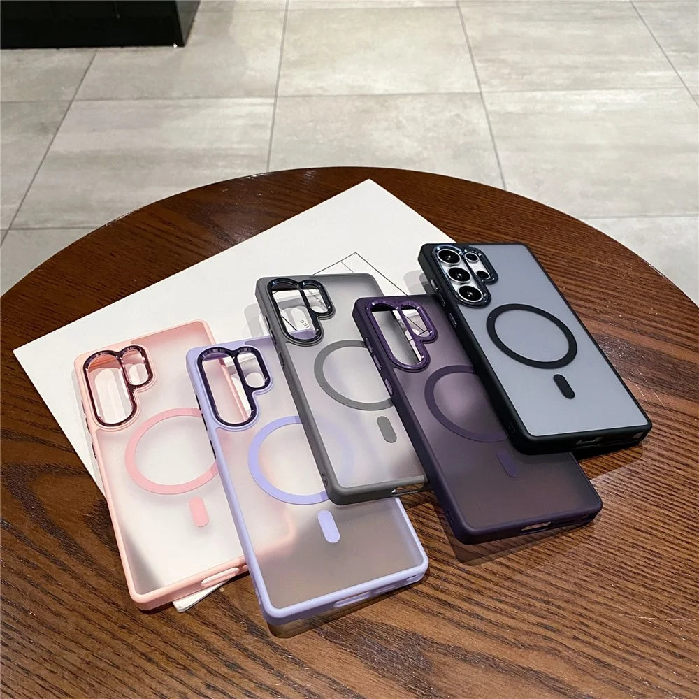 For Samsung Galaxy S25 Ultra Magnetic Case Skin Feel Hybrid Phone Back Cover - Black - 7