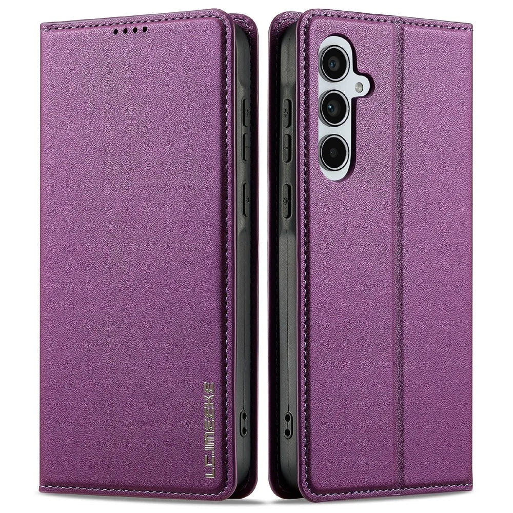 LC.IMEEKE L1 Series for Samsung Galaxy A36 5G Case PU Leather Wallet Stand Protective Phone Cover - Purple - 1