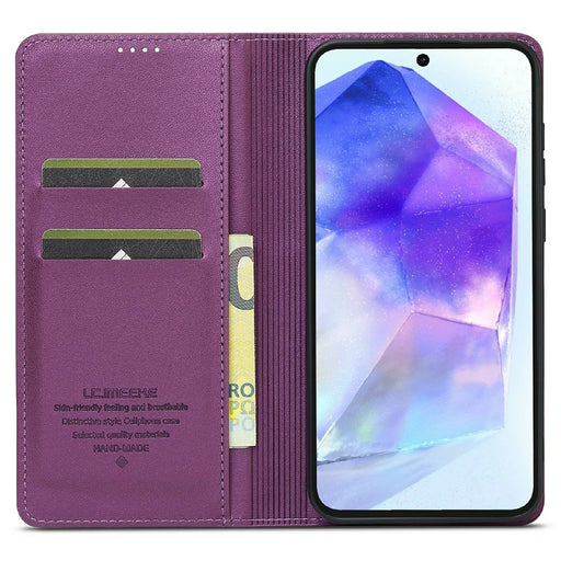 LC.IMEEKE L1 Series for Samsung Galaxy A36 5G Case PU Leather Wallet Stand Protective Phone Cover - Purple - 2