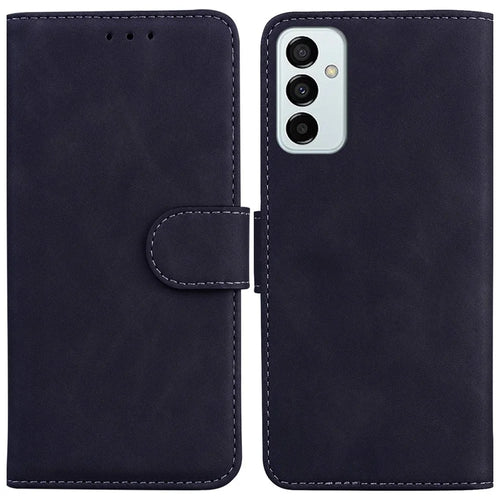 For Samsung Galaxy M13 4G Shockproof Wallet Mobile Phone Case PU Leather Magnetic Drop Protection Stand Phone Cover - Black - 1