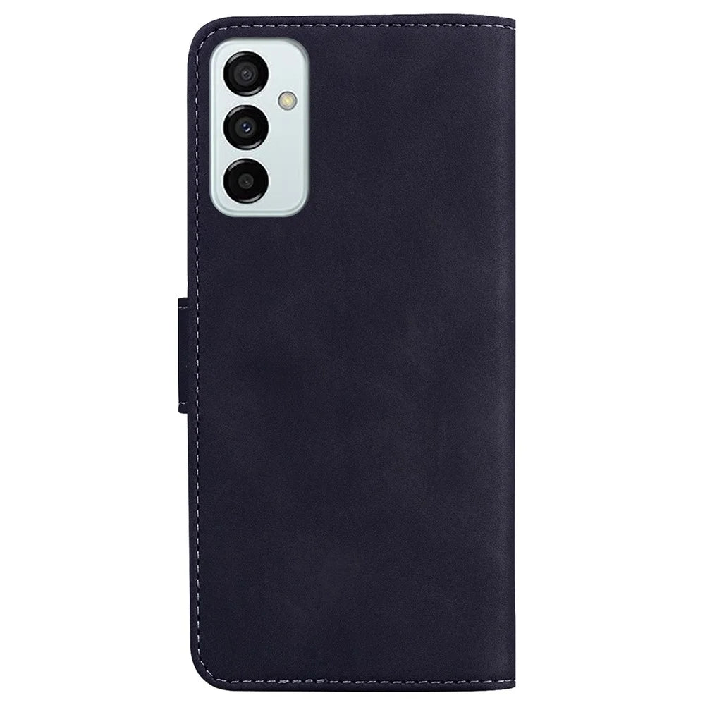 For Samsung Galaxy M13 4G Shockproof Wallet Mobile Phone Case PU Leather Magnetic Drop Protection Stand Phone Cover - Black - 7