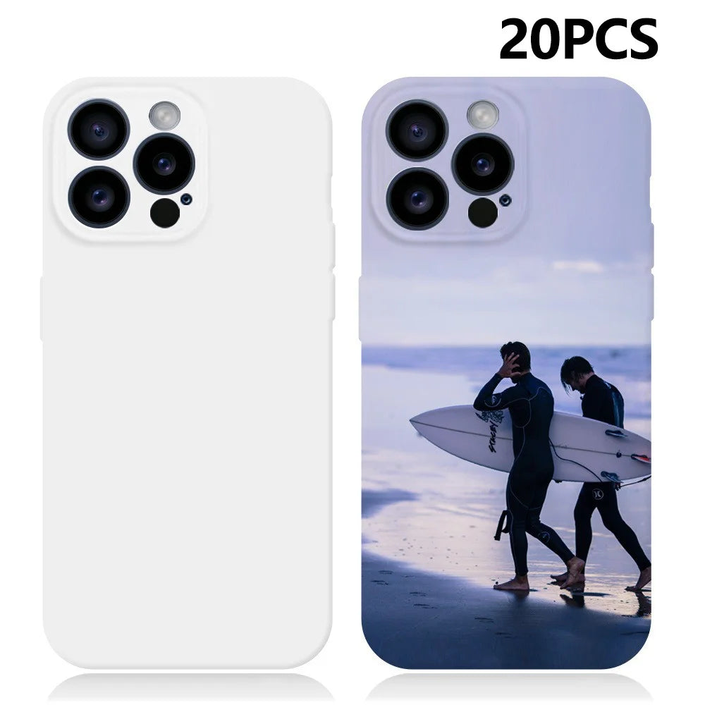 20Pcs / Pack For iPhone 15 Pro Max Case Support Heat Transfer 3D Film Coating Soft TPU Phone Shell - 1