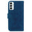PU Leather Phone Case for Samsung Galaxy M13 4G, Rose Butterfly Imprinted Protective Cover Flip Folio Stand Wallet Shell with Strap - Blue - 7