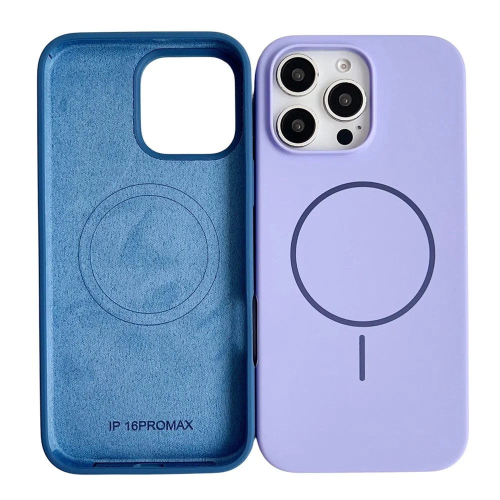 For iPhone 16 Pro Case Compatible with MagSafe Silicone Phone Back Cover - Light Purple - 5