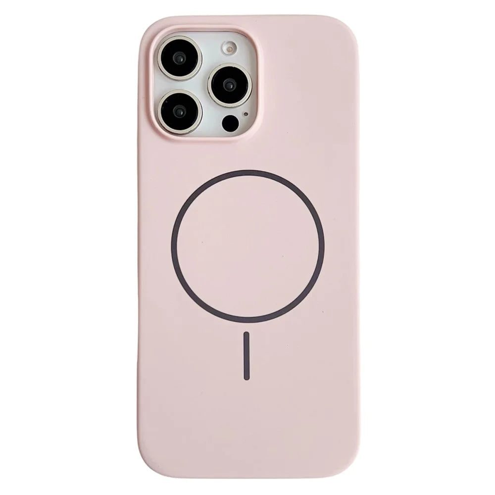 For iPhone 16 Pro Max Case Compatible with MagSafe Silicone Phone Back Cover - Light Pink - 1