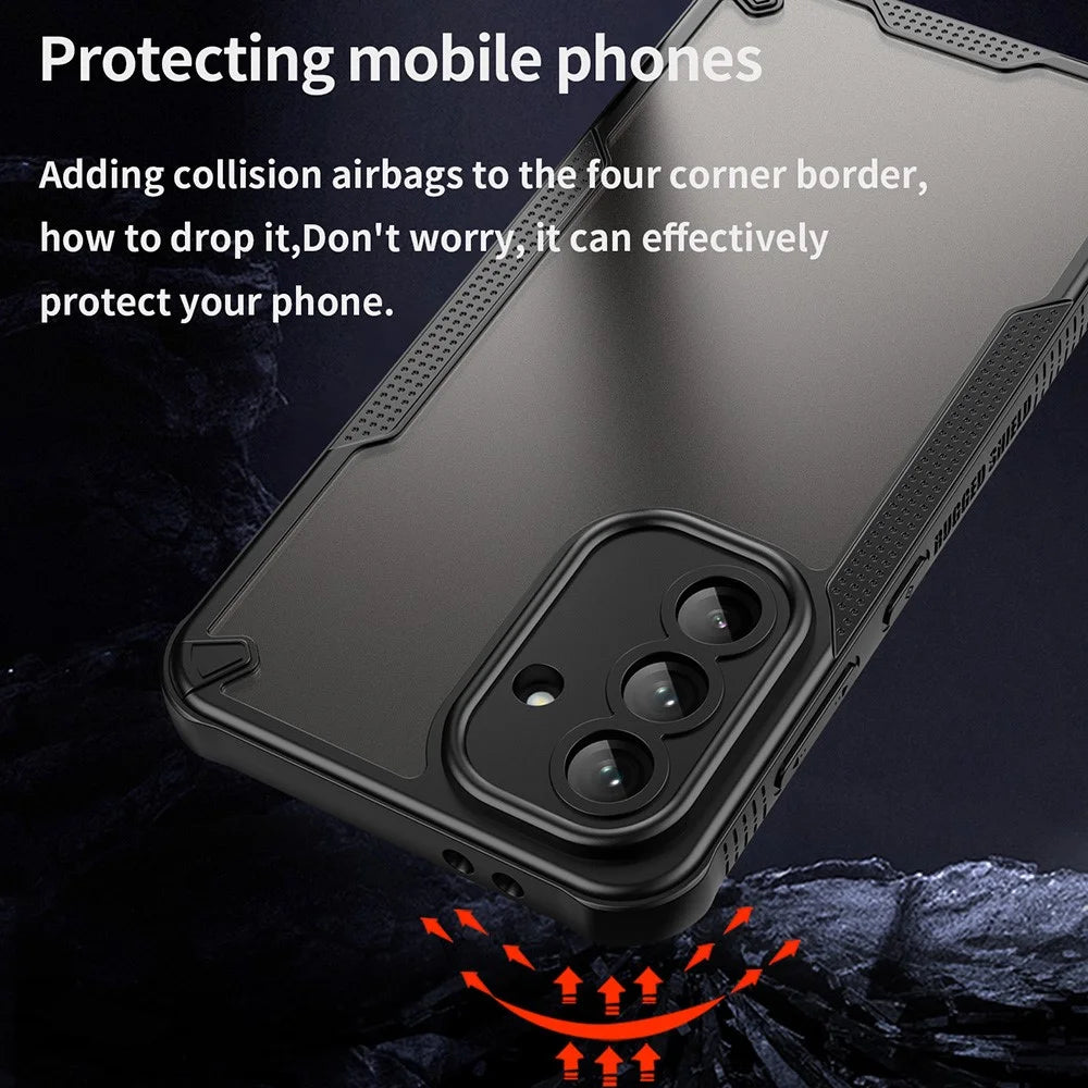 For Samsung Galaxy A56 5G Case Hybrid Frosted Phone Back Cover - Black - 3