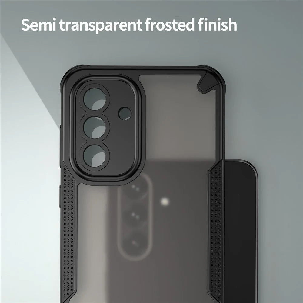 For Samsung Galaxy A56 5G Case Hybrid Frosted Phone Back Cover - Black - 4