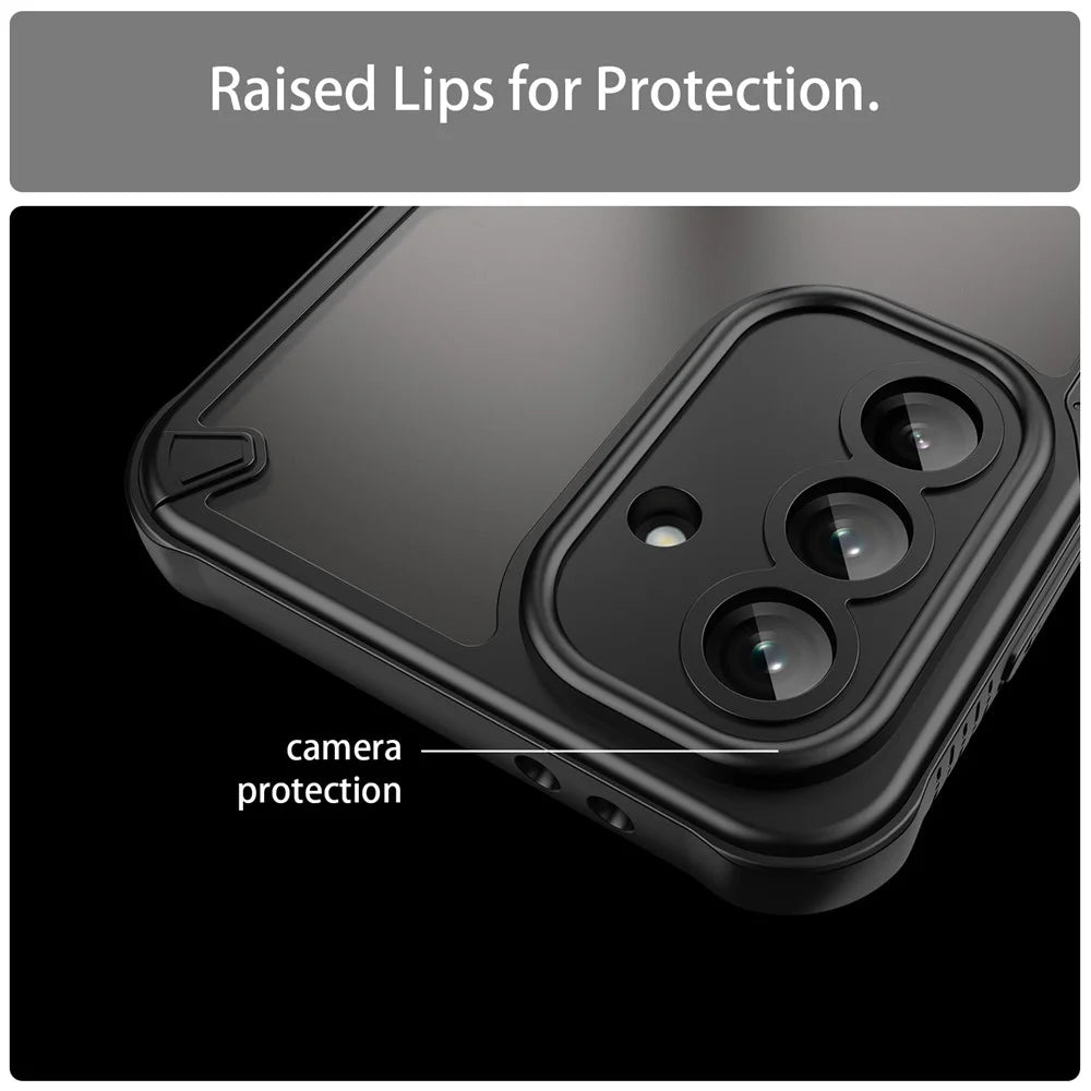 For Samsung Galaxy A56 5G Case Hybrid Frosted Phone Back Cover - Black - 6