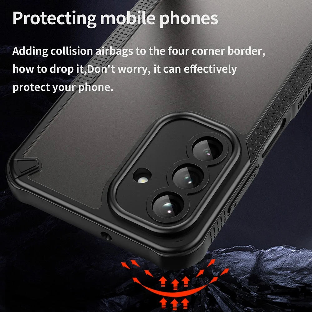 For Samsung Galaxy A26 5G Case Hybrid Frosted Phone Back Cover - Black - 3