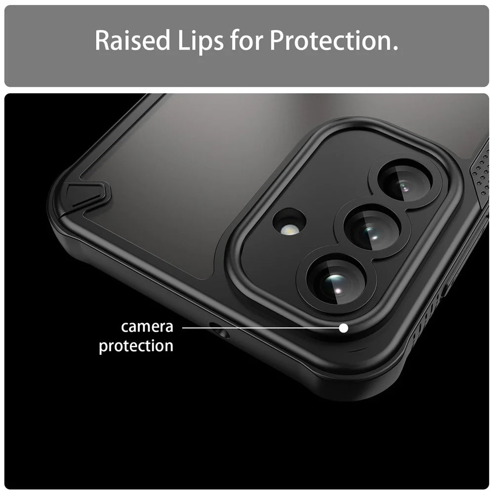 For Samsung Galaxy A26 5G Case Hybrid Frosted Phone Back Cover - Black - 6