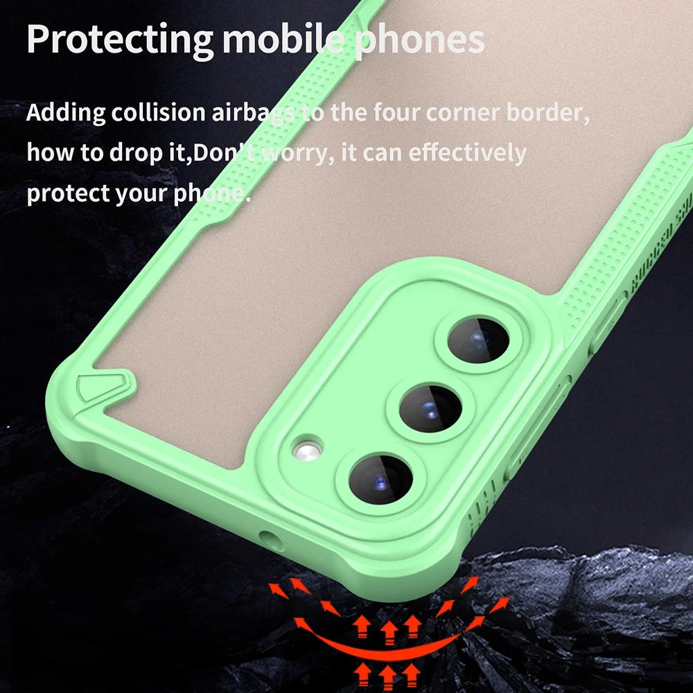 For Samsung Galaxy S23 Case Hybrid Frosted Phone Back Cover - Green - 3