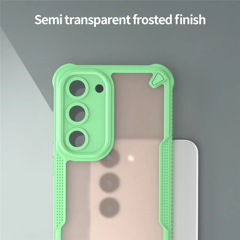 For Samsung Galaxy S23 Case Hybrid Frosted Phone Back Cover - Green - 4