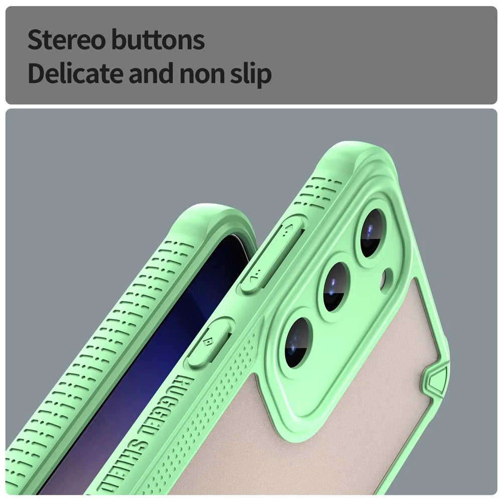 For Samsung Galaxy S23 Case Hybrid Frosted Phone Back Cover - Green - 5
