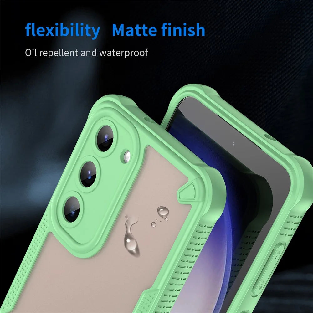 For Samsung Galaxy S23 Case Hybrid Frosted Phone Back Cover - Green - 7