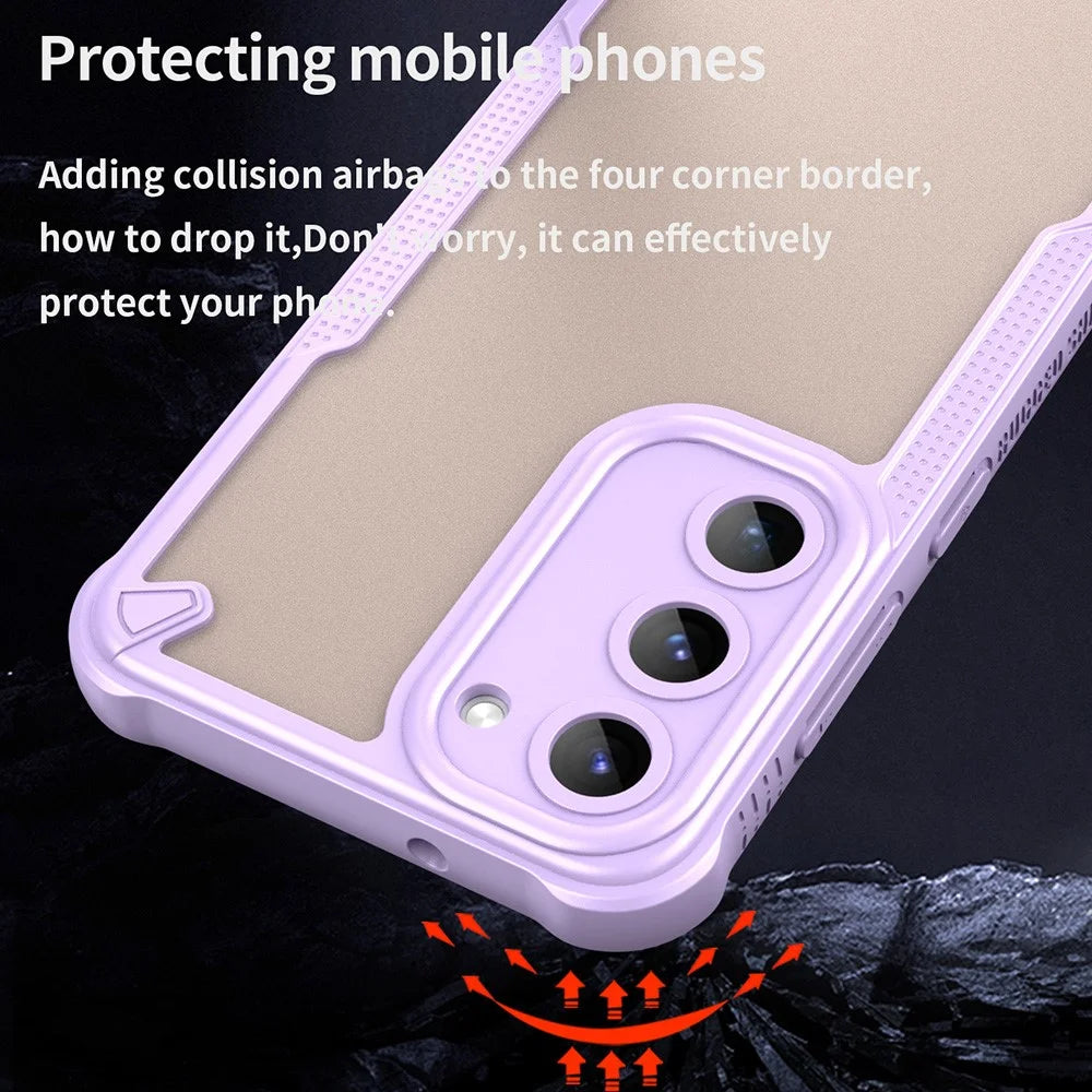 For Samsung Galaxy S23+ Case Hybrid Frosted Phone Back Cover - Purple - 3