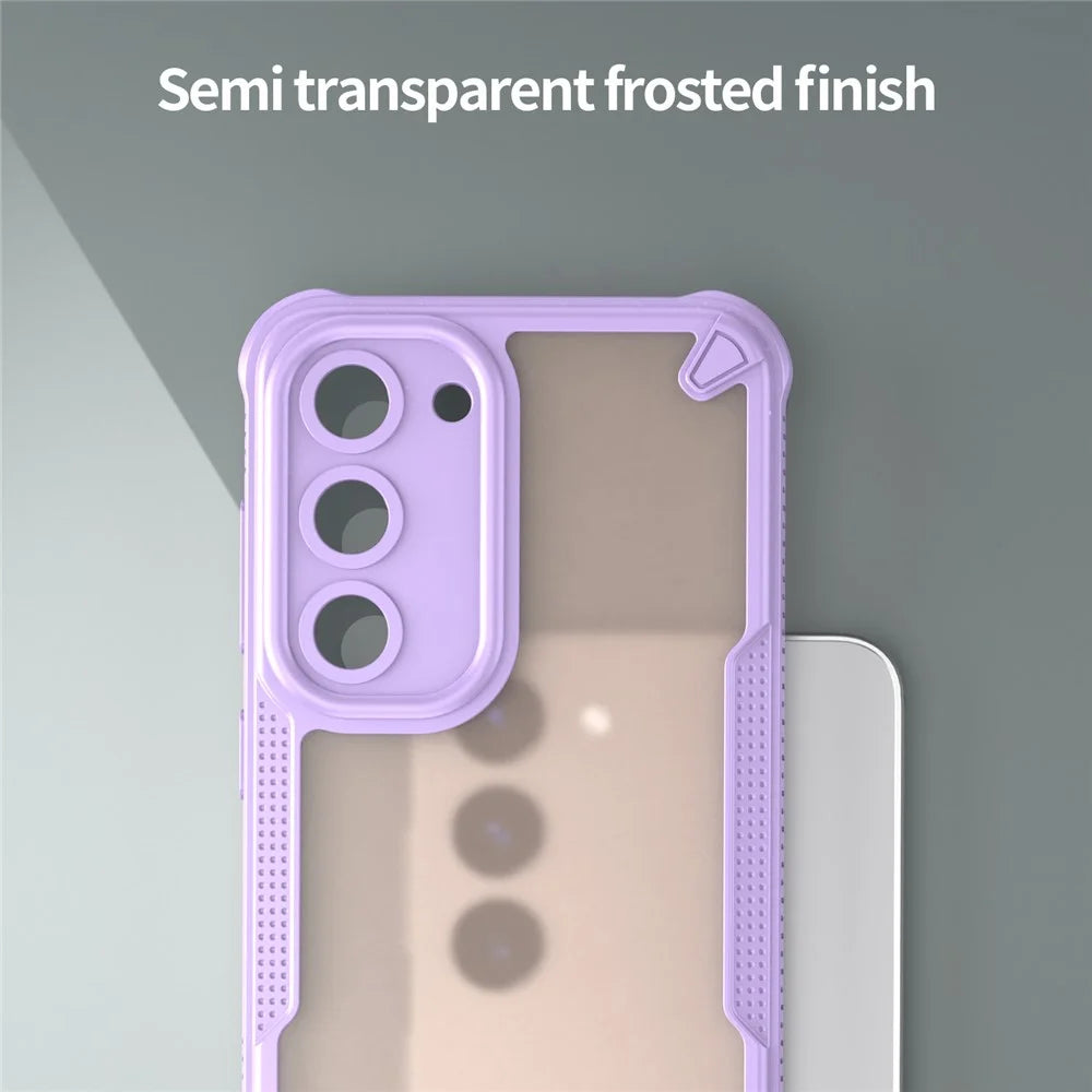 For Samsung Galaxy S23+ Case Hybrid Frosted Phone Back Cover - Purple - 4