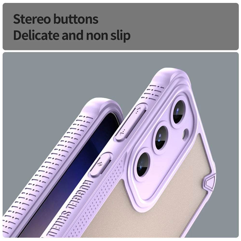 For Samsung Galaxy S23+ Case Hybrid Frosted Phone Back Cover - Purple - 5