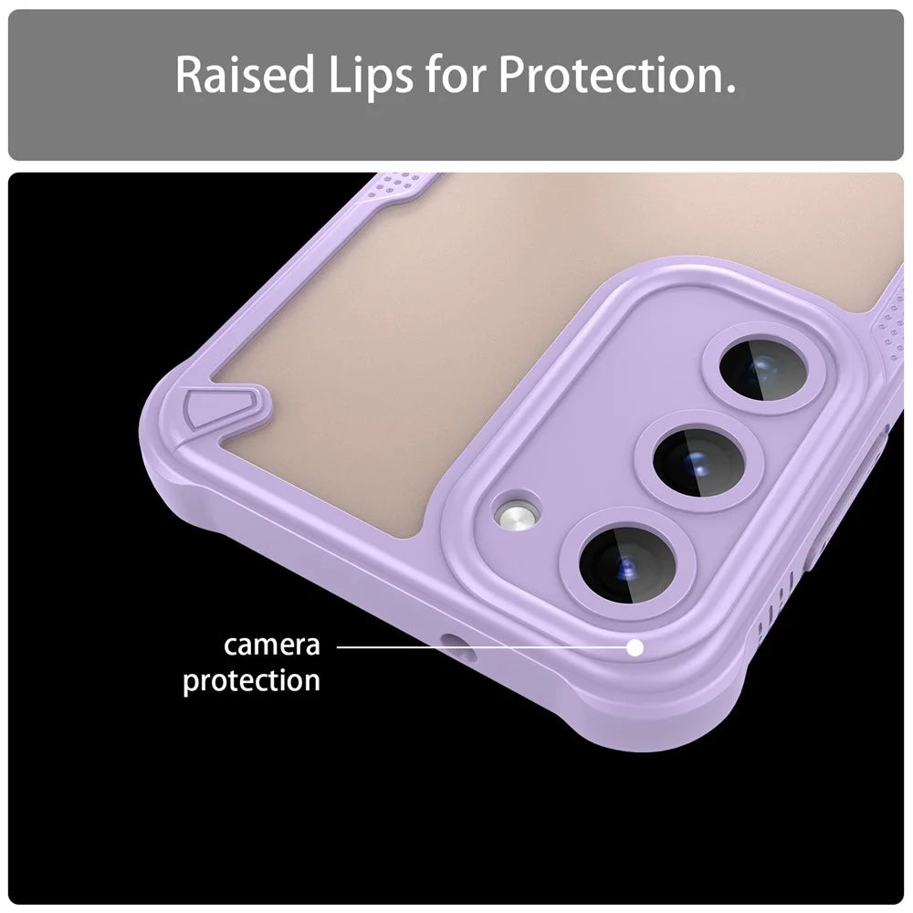 For Samsung Galaxy S23+ Case Hybrid Frosted Phone Back Cover - Purple - 6
