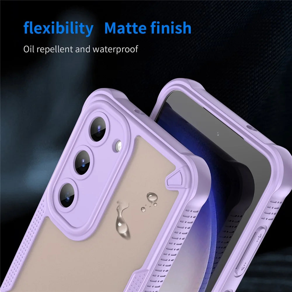 For Samsung Galaxy S23+ Case Hybrid Frosted Phone Back Cover - Purple - 7