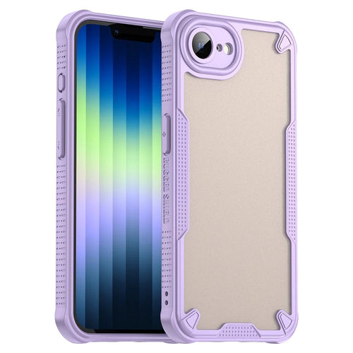For iPhone 17e / 16e Case Hybrid Frosted Phone Back Cover - Purple - 1