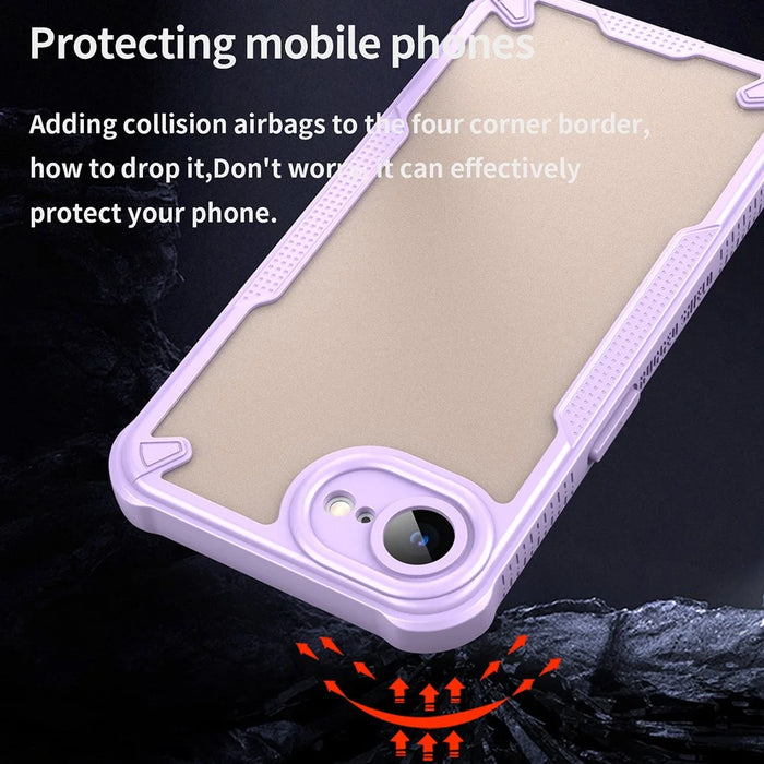 For iPhone 17e / 16e Case Hybrid Frosted Phone Back Cover - Purple - 3