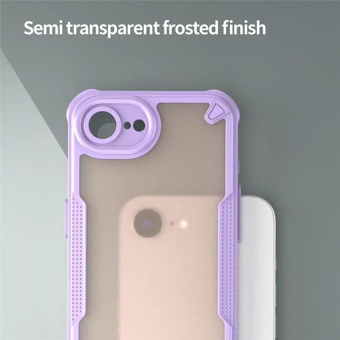 For iPhone 17e / 16e Case Hybrid Frosted Phone Back Cover - Purple - 4